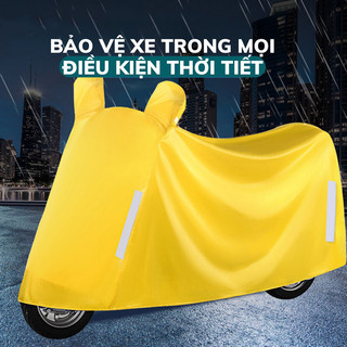 Bạt phủ xe máy/che nắng/che mưa/chống bụi/có bọc trùm gương, Bạt che xe máy phản quang chất liệu dù cao cấp tặng túi
