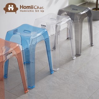 Ghế nhựa phòng ngủ trong suốt nhẹ, phòng khách sang trọng đơn giản, có thể xếp chồng lên nhau, ghế trong suốt