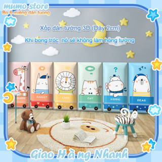 180*60cm-6Pcsmiếng dán cạnh giường giấy dán tường 3d miếng xốp dán tường chống va đập cho bé xốp dán tường loại dày