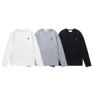 Áo thun dài tay cổ điển logo đơn giản logo hình trái tim Sử dụng sợi đôi 230g Vải Unisex A-m-