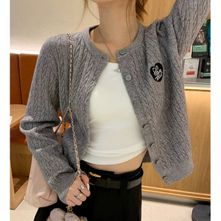 YAYUAN Mùa Thu Phong Cách Mới Cardigan Nữ Áo Len Dài Tay Ôm Hơn Nhìn Ngắn Thêu Áo Khoác