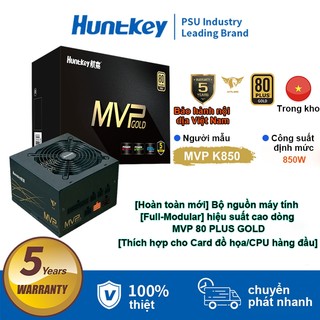 Huntkey Original Premium MVP Series K850 850W Power Supply PSU 80 PLUS Gold Certified 92% + Công suất máy tính chuyển đổi cao Mô-đun đầy đủ PSU Thiết kế ổn định bền bỉ Bảo hành 5 năm