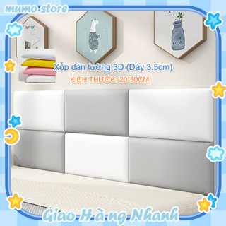 Vận chuyển nhanh 20*50 -DÀY 3.5CM Miếng dán tường Đệm dán tường đầu giường mềm mại chống va đập dành cho bé màu trơn  tấm nệm ốp trang trí đầu giường , chất liệu da sang trọng,giấy dán tườg phòng ngủ