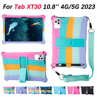 Dành Cho Tab XT30 10.8 inch 4G / 5G 2023 Máy Tính Bảng Silicon Mềm Chống Rơi Có Chân Đế Dây Đeo Vai Vỏ Di Động