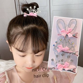 Trẻ em vương miện ba chiều kẹp tóc nơ kẹp tóc công chúa bé gái ngọt ngào vương miện vương miện vương miện đầu kẹp bé dễ thương bên kẹp phụ kiện tóc