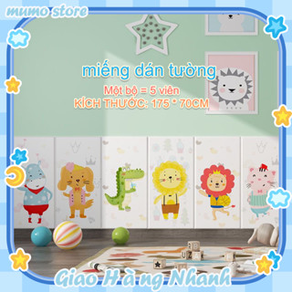 5Pcs-70*35cmDán tường nệm tranh decal dán tường tấm dán đầu giường giấy dán tường loại xịn xốp dán tường loại dày 1cm xốp dán tường cho bé miếng dán tường