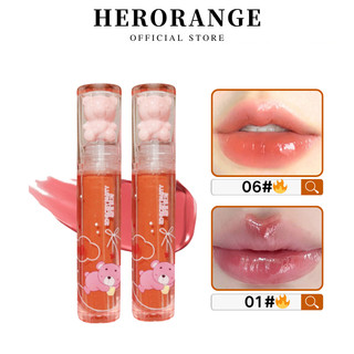 Herorange 6 màu gấu frost berry pha lê son môi dưỡng ẩm gương son bóng