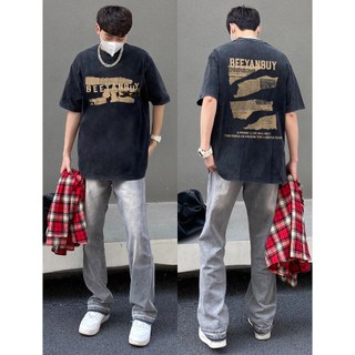 Áo thun Cotton thời trang phong cách đường phố Mỹ họa tiết tay ngắn mùa hè sành điệu hàng đầu