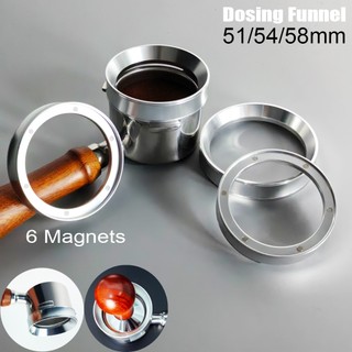 Phễu định lượng Espresso 51 / 54 / 58mm với 6 nam châm, Vòng định lượng cà phê bằng nhôm Tương thích cho Portafilter 51 / 54 / 58mm