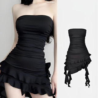 Váy Body Nữ Quyến Rũ Màu Đen Tua Rua Sexy Đi Tiệc Ôm Đầm Thời Trang Nữ