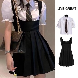 Live GREA Bộ đồ nữ váy treo phong cách đại học Nhật Bản JK dễ thương