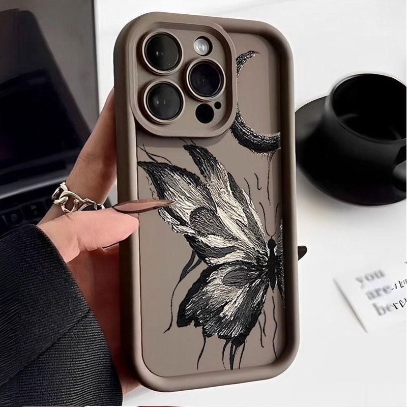ốp lưng OPPO Reno 6 5G Reno 5 Pro A83 A74 5G A91 A59 F1S A59S Tranh sơn dầu bướm chống rơi trường hợ