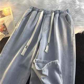 Quần jean denim nam có dây rút thời trang jean nam quần jean nam