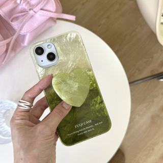 Hàn Quốc Gradient Matcha Xanh Đứng Ốp Lưng Điện Thoại Apple iPhone 15 14 13 12 11 Pro Max Mềm Chống Sốc Acrylic Cover