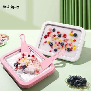 Vital Elegance Máy làm sữa chua chiên, băng chiên chuyên dụng nhỏ gia dụng, máy làm kem sữa chua chiên, khay đá chiên, không cần cắm vào