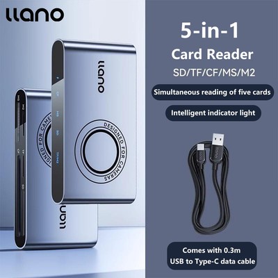 Đầu đọc thẻ LLano 5 trong 1 USB 3.0 Bộ chuyển đổi kết nối truyền động tốc độ cao Hỗ trợ Micro SD / Micro SDXC / SDHC / MMC / MS Pro Duo