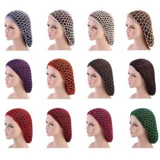 Lưới Tóc Nữ Lưới Móc Mũ Màu Trơn Snood Ngủ Đêm Bao Tu vinh quang