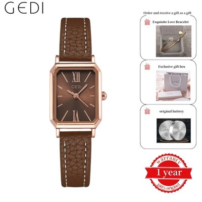 Gedi đơn giản và cao cấp phiên bản Hàn Quốc dành cho sinh viên đồng hồ hình chữ nhật khí chất đồng hồ thạch anh chống thấm nước nữ 9984 phong trào bảo hành một năm