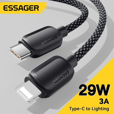 Dây cáp sạc nhanh ESSAGER Type C sang IOS PD 29W thích hợp cho ip 14