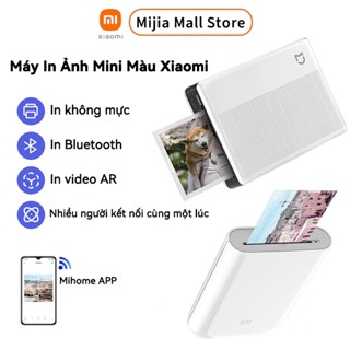 Máy in ảnh mini màu xiaomi 1S Bluetooth 5.0thông minh DIY mini cầm tay XIAOMI 300dpi 500mAh Công Nghệ Không Mực Zink In Video Ar