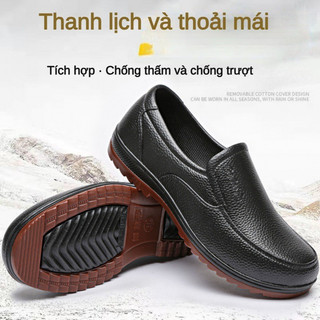 Giày Lười Cao Su Cổ Thấp Chống Trượt Không Thấm Nước Cho Nam