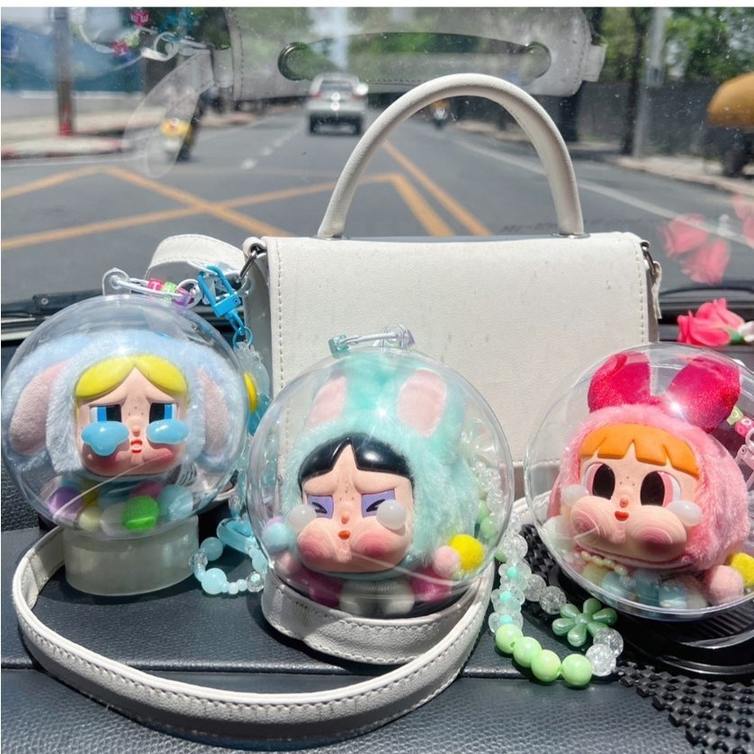 Búp bê mặc PPG Crybaby nhỏ kèm bóng (không bao gồm búp bê), đầy đủ bóng + pom + móc khóa