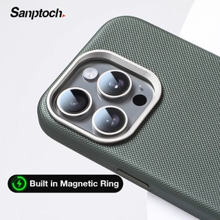  Sanptoch Cho Từ Tính Sang Trọng Da Điện Thoại Cho iPhone 17 16 15 14 13 Pro Max Kết Cấu Chống Trơn Trượt Bìa Cứng Cho iPhone 17 Pro Max Vỏ Bảo Vệ Chống Sốc Quân Sự 