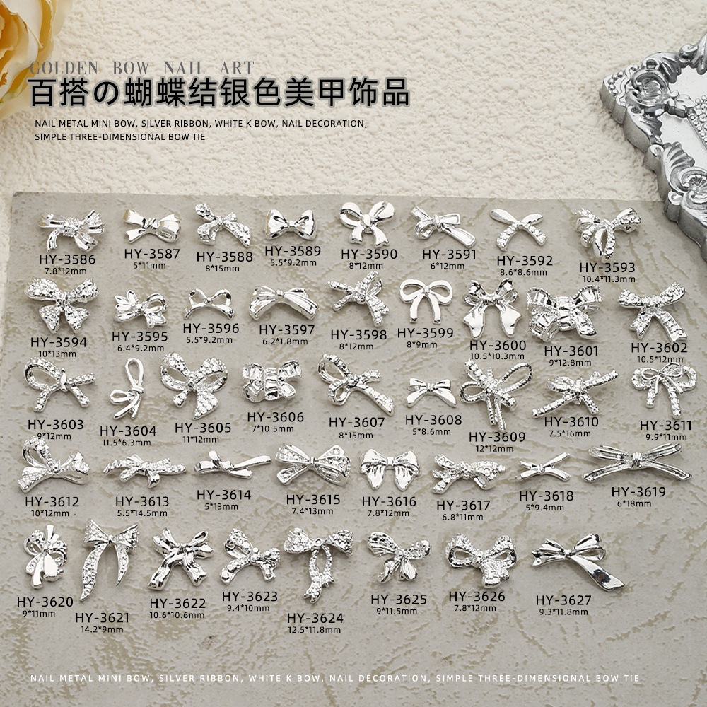 Bạc Nơ Làm Móng Tay Trang Sức Influencer Hợp Kim Nơ Streamer Trang Trí Móng Tay Làm Móng Tay Trang Sức Nhỏ