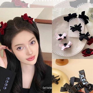 🔆Kẹp tóc mái nhung Kẹp càng cua nơ Cặp tóc mini Kẹp gắp tóc con phong cách Hàn Quốc