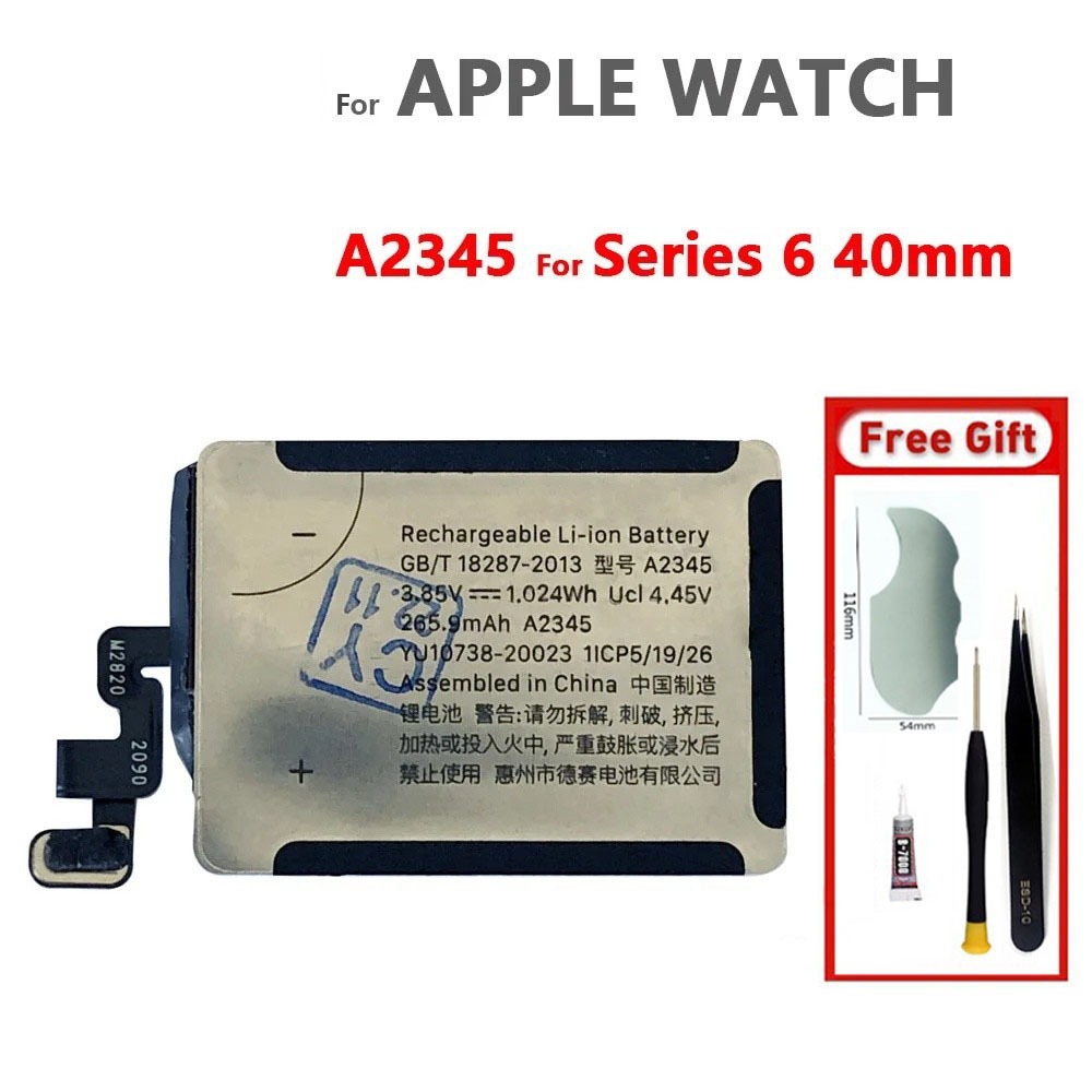 100% Đã thử nghiệm cho Apple Watch Series 6 cho Series 6 (Thế hệ 6) Pin A2345 A2327 Pin 40mm 44mm + 