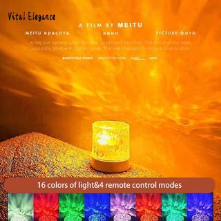 Vital Elegance Đèn hoa văn nước đèn ngủ ngọn lửa bầu không khí đèn bàn xoay đầu giường sáng tạo