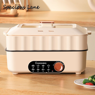 Spacious Lane Đa chức năng hình chữ nhật nấu ăn điện gia đình Lẩu điện tích hợp chảo rán điện đặc biệt hấp dung tích lớn