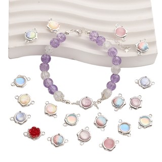 Mặt dây chuyền Opal nhòe Mặt dây chuyền đôi tai Tổng cộng Phụ kiện lục giác DIY Thời trang Handmade 1 chiếc