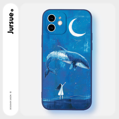 Ốp lưng JURSUE mềm chống bẩn dễ thương đẹp ngộ nghĩnh màu cho iPhone 15 14 13 12 11 Pro Max SE 2020 X XR XS 8 7 ip kute Y5336Q