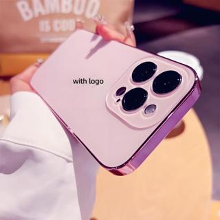 [Có logo] 2024 Ốp Điện Thoại Siêu Mỏng Mới Cho iPhone 14 13 12 11 15 Pro Max Plus Mạ TPU Mờ Acrylic