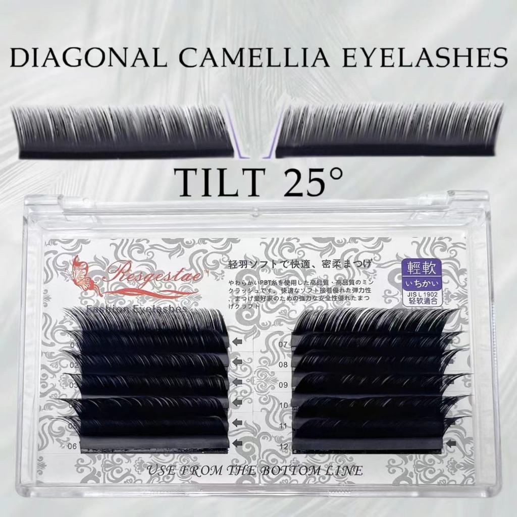 Lông mi LC camellia nghiêng dòng Fox 0,07mm, đầy quyến rũ, lông mi dòng siêu Firefox nghiêng 115 độ