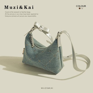 Túi Dung Tích Lớn Muzikai Nữ 2024 Phong Cách Mới Mùa Hè Niche Thiết Kế Túi Denim Messenger