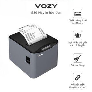Máy in hóa đơn VOZY G80 80mm Máy in POS nhiệt Bluetooth + USB Cắt tự động
