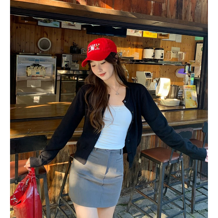 YAYUAN Cardigan phụ nữ dài tay đan  màu vàng | BigBuy360 - bigbuy360.vn