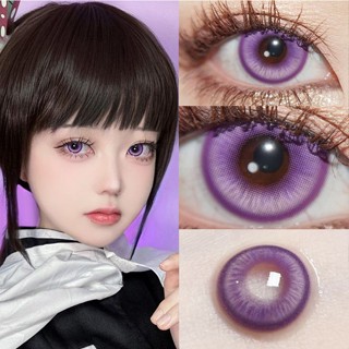 Lớp 1 Cặp Cosplay Màu Kính Áp tròng Tím Tím Halloween Softlens 6 tháng