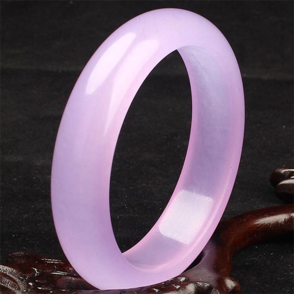 Băng trong suốt màu hồng tím ngọc vòng tay nữ dâm bụt quyến rũ vòng tay thạch anh đá ngọc bích may m