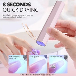 🌸Đèn Led UV Mini Cầm Tay Nhanh Khô Màu Trắng Kèm Sạc USB Tiện Dụng DIY