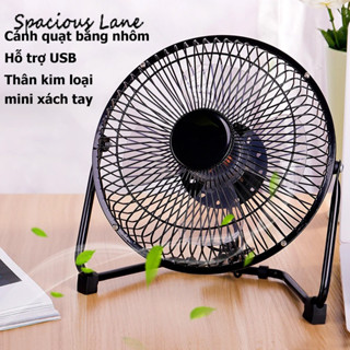 Spacious Lane Hộ Gia Đình Nhỏ Mini Im Lặng Quạt USB Hộ Gia Đình Xoay 360 Độ Sắt Quạt Nhỏ Máy Tính Văn Phòng Để Bàn Quạt Điện