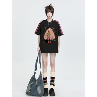 local brand ZEVILL áo phông nữ mới nhất hè 2024. áo phông bigsize in hoạt hình. áo thun nữ form rộng unisex 100%Cotton. Mã kiểu dáng Y1126