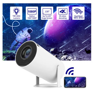 Máy chiếu di động Mini Android 11.0 Máy chiếu Video gia đình có hiệu chỉnh Keystone tự động
