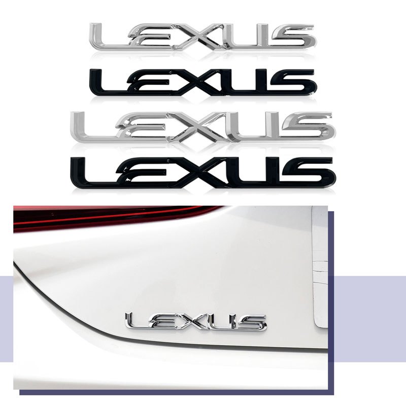 3d ABS Nhựa Biểu Tượng Lexus Logo Xe Fender Phía Sau Thân Xe Huy Hiệu Miếng Dán Cho Xe Lexus RX350 NX200 ES300 IS300 LX470 LX570 Đề Can Phụ Kiện
