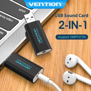 Đầu Chuyển Đổi Âm Thanh Vention 2 Trong 1 Từ Cổng USB Sang Giắc Cắm 3.5mm