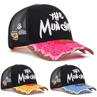 Donut Thêu Mũ Nam Nữ Mùa Hè Thoáng Khí Lưới Mũ Thời Trang Mũ Bóng Chày Có Thể Điều Chỉnh Mũ Snapback