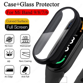 Ốp Kính Bảo Vệ Màn Hình Cho Mi Band 9 8 7 6 5 4 Kính Bảo Vệ Toàn Diện Cho Miband 9 6 5 band9 8 7 4 NFC Vỏ Màn Hình Kính