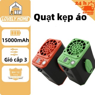 Quạt kẹp quần áo mini có thể sạc lại 15000mAh với 10 giờ sử dụng, quạt điều hòa gắn trên thắt lưng 3 chế độ